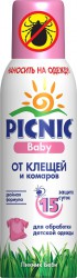 Аэрозоль, Picnic (Пикник) 125 мл беби от клещей и комаров до 15 суток на одежду баллон